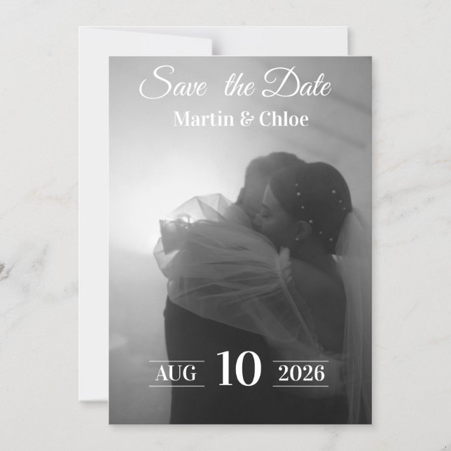 Elegant Minimalist Save the Date Card Magnetisk Inbjudningskort (Framsida)