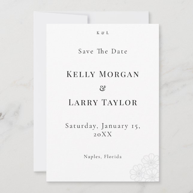 Elegant Minimalist Save the Date Wedding Card Spara Datumet (Framsida)