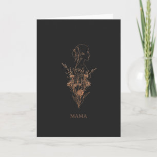 Elegant minimalist silhouette av vildblomma kvinna kort