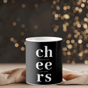 Elegant minimalist Skål Modern svart & vit Kaffemugg