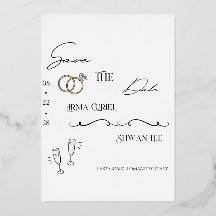 Elegant minimalist skript sparadatumkort | Modern