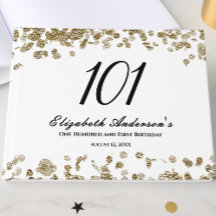 Elegant minimalist svart och guld 101-årsdag