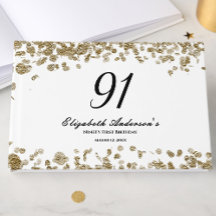 Elegant minimalist svart och guld 91-årsdag