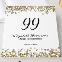 Elegant minimalist svart och guld 99-årsdag