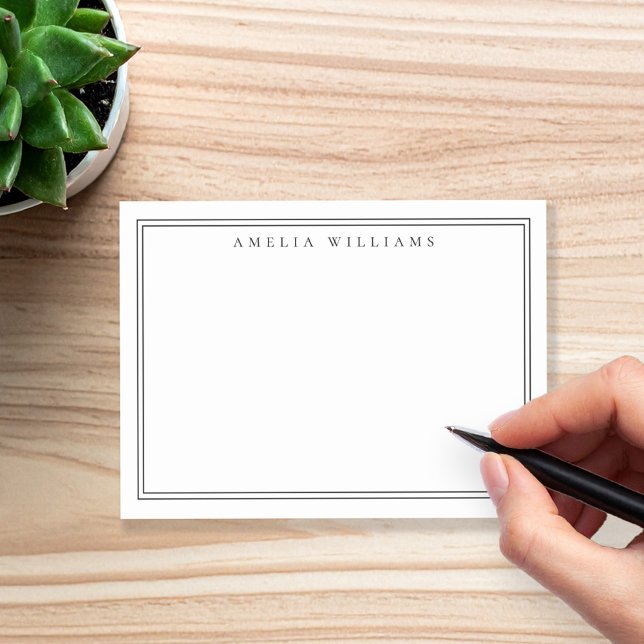 Elegant minimalist svart och vit dubbelkant post-it block (Skapare uppladdad)