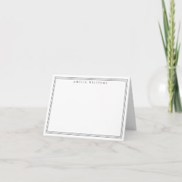 Elegant minimalist svart två ramar anteckningskort
