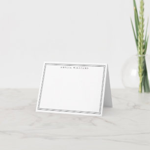 Elegant minimalist svart två ramar anteckningskort