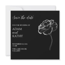 Elegant minimalist svart-vit Spara datum-kort