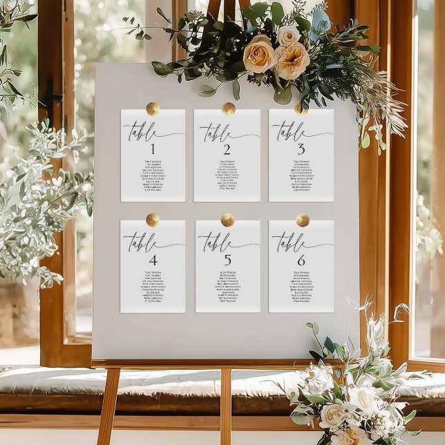 Elegant minimalist table number seating chart card (Skapare uppladdad)