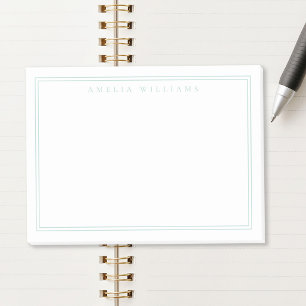 Elegant minimalist turkos Två kantlinjer Post-it Block