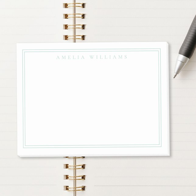 Elegant minimalist turkos Två kantlinjer Post-it Block (Skapare uppladdad)