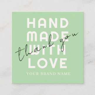 Elegant Minimalist Typography Olive Simple Square Fyrkantigt Visitkort