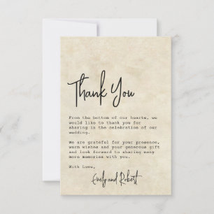 Elegant Minimalist Typography Photo Bröllop Tack Kort