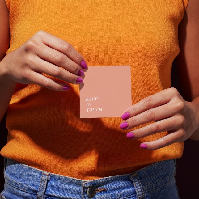 Elegant Minimalist Typography Simple Orange Fyrkantigt Visitkort (Elegant Minimalist Typography Simple Orange Square Business Card)