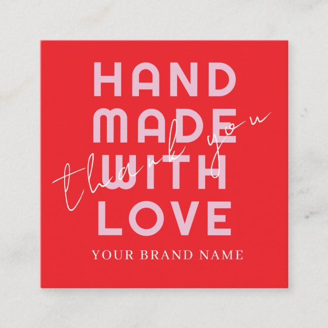 Elegant Minimalist Typography Simple Orange Square Fyrkantigt Visitkort (Framsida)