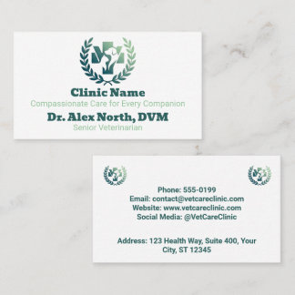 Elegant minimalist veterinär anpassningsbar visitkort