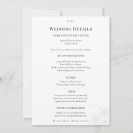 Elegant minimalist vinterbröllop detaljkort inbjudningar