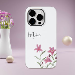 Elegant Minimalist Watercolor Rosa Wildblommor