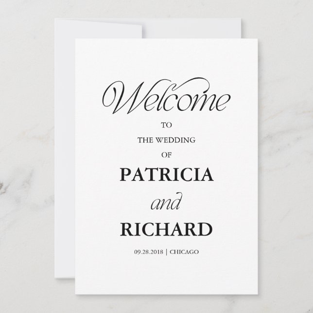 Elegant Minimalist Wedding Ceremony Program (Framsida)