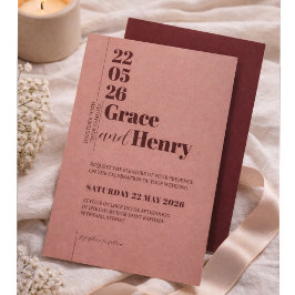 Elegant Minimalist Wedding Invitation Inbjudningar