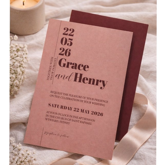 Elegant Minimalist Wedding Invitation Inbjudningar (Skapare uppladdad)