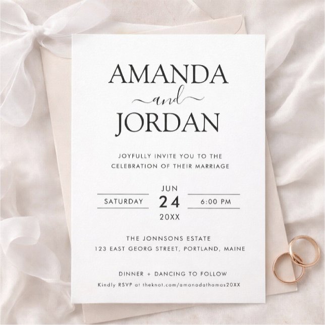 Elegant Minimalist Wedding Invitation Inbjudningar (Skapare uppladdad)