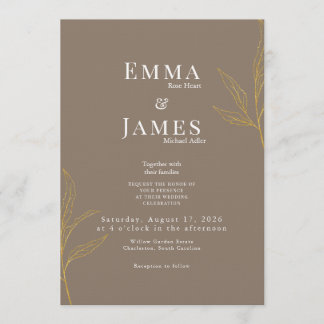 Elegant Minimalist Wedding Invitation | Modern Inbjudningar
