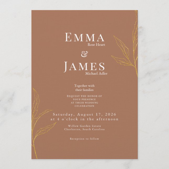 Elegant Minimalist Wedding Invitation | Modern Inbjudningar (Framsida)