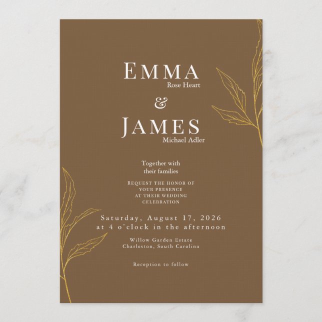 Elegant Minimalist Wedding Invitation | Modern Inbjudningar (Framsida)