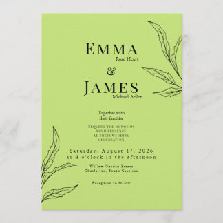 Elegant Minimalist Wedding Invitation | Modern Inbjudningar