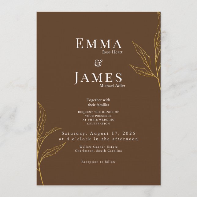 Elegant Minimalist Wedding Invitation | Modern Inbjudningar (Framsida)