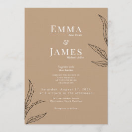Elegant Minimalist Wedding Invitation | Modern Inbjudningar