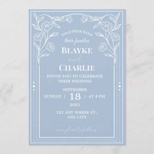 Elegant Minimalist Wedding Invitation | Modern Inbjudningar (Framsida)