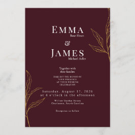 Elegant Minimalist Wedding Invitation | Modern Inbjudningar
