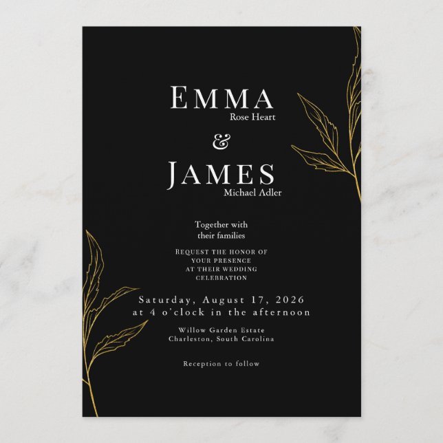 Elegant Minimalist Wedding Invitation | Modern Inbjudningar (Framsida)