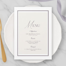 Elegant Minimalist Wedding Menu Card Inbjudningar