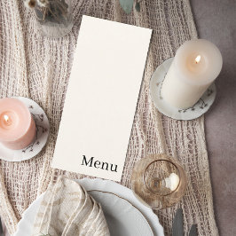 Elegant Minimalist Wedding Menu Meny