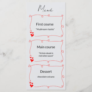 Elegant Minimalist Wedding Menu Meny