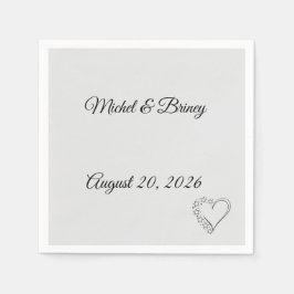 Elegant Minimalist Wedding Napkins Pappersservett