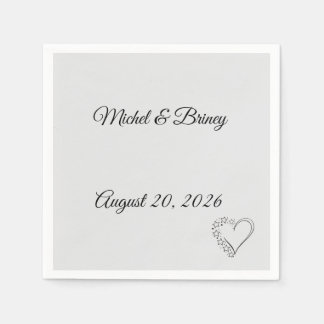 Elegant Minimalist Wedding Napkins Pappersservett