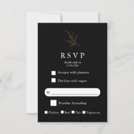 Elegant Minimalist Wedding RSVP Card Modern Simple OSA Kort
