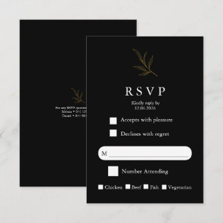 Elegant Minimalist Wedding RSVP Card Modern Simple OSA Kort