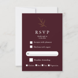 Elegant Minimalist Wedding RSVP Card Modern Simple OSA Kort