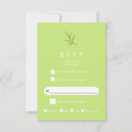Elegant Minimalist Wedding RSVP Card Modern Simple OSA Kort