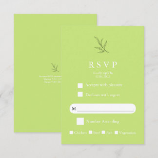Elegant Minimalist Wedding RSVP Card Modern Simple OSA Kort