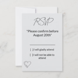 Elegant Minimalist Wedding RSVP Card OSA Kort