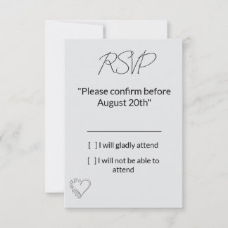 Elegant Minimalist Wedding RSVP Card OSA Kort