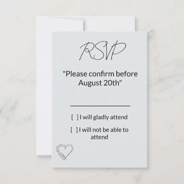 Elegant Minimalist Wedding RSVP Card OSA Kort (Framsida)