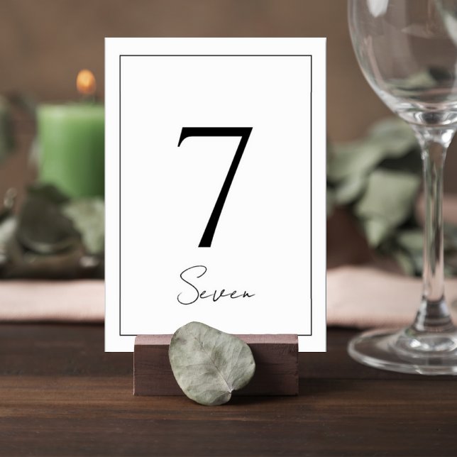 Elegant Minimalist Wedding Table Number Card Bordsnummer (Skapare uppladdad)