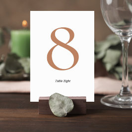 Elegant Minimalist Wedding Table Number Card Bordsnummer